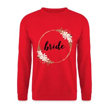 Golden flower ring with flowers - Unisex Sweatshirt - red - Front - Alina (178cm) & Michal (187cm)