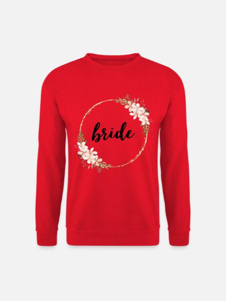Goldener Blütenring mit Blumen - Unisex Pullover - Rot