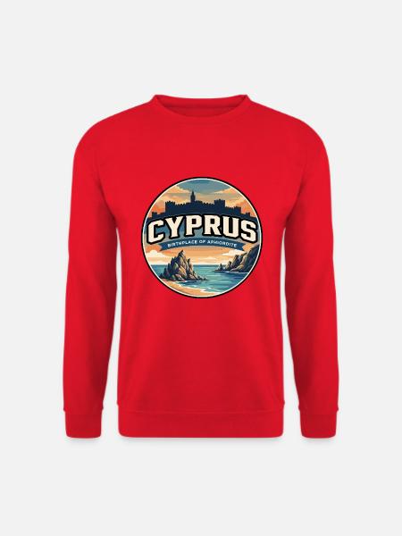 Retro Cyprus Aphrodites Rock-Abzeichen - Unisex Pullover - Rot