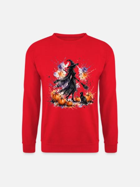 Hexen – Aquarellhexe - Unisex Pullover - Rot