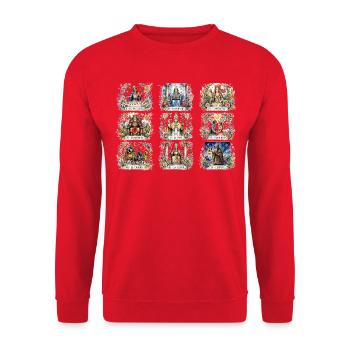 Sorcières - Tarot Majeur - Sweat-shirt Unisexe - rouge - Devant - Alina (178cm) & Michal (187cm)