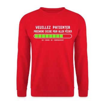 Prochaine excuse pour aller pêcher - Sweat-shirt Unisexe - rouge - Devant - Alina (178cm) & Michal (187cm)