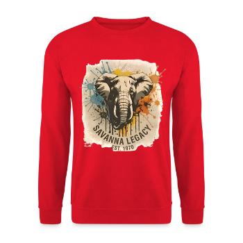 Savanna Legacy Elephant  - Unisex Sweatshirt - red - Front - Alina (178cm) & Michal (187cm)
