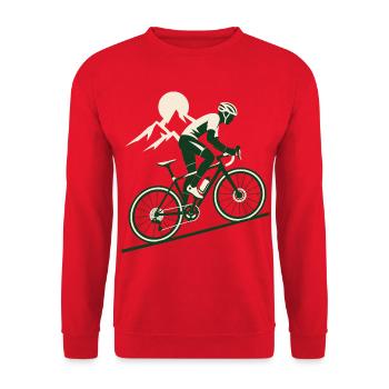 Rennrad Bergfahrt Cycling Shirt - Unisex Pullover - Rot - Vorne - Alina (178cm) & Michal (187cm)