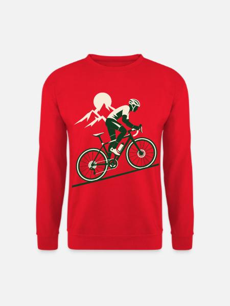 Rennrad Bergfahrt Cycling Shirt - Unisex Pullover - Rot