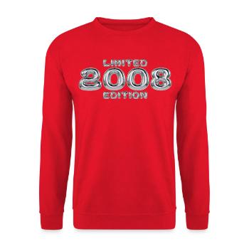 Cadeau rétro vintage d’anniversaire 2008 - Sweat-shirt Unisexe - rouge - Devant - Alina (178cm) & Michal (187cm)