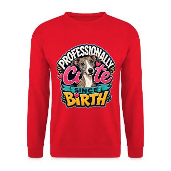 Whippet - Unisex Pullover - Rot - Vorne - Alina (178cm) & Michal (187cm)