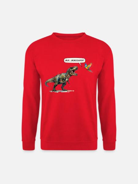 Ururururgrossvater T-Rex und Papagei - Evolution - Unisex Pullover - Rot