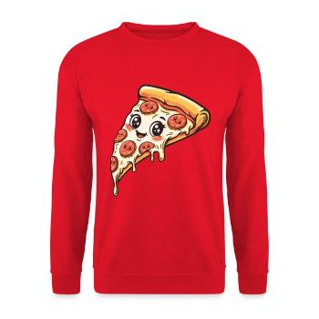 Pizza Slice - Unisex Pullover - Rot - Vorne - Alina (178cm) & Michal (187cm)