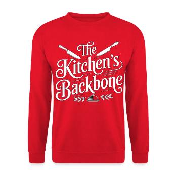 Sous Chef The Kitchen's Backbone Kitchen Staff - Unisex Pullover - Rot - Vorne - Alina (178cm) & Michal (187cm)