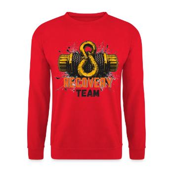 Offroad Recovery Team Seilwinde - Unisex Pullover - Rot - Vorne - Alina (178cm) & Michal (187cm)