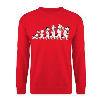 Hermine-Entwicklung - Unisex Pullover - Rot - Vorne - Alina (178cm) & Michal (187cm)