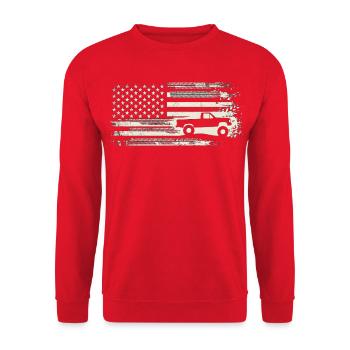 Robuster Patriot Pickup - Unisex Pullover - Rot - Vorne - Alina (178cm) & Michal (187cm)