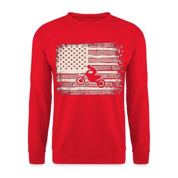 Tireprint Flag Rider - Unisex Pullover - Rot - Vorne - Alina (178cm) & Michal (187cm)