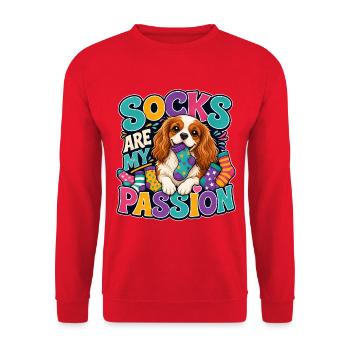 Kavallerier King Charles Spaniel - Unisex Pullover - Rot - Vorne - Alina (178cm) & Michal (187cm)