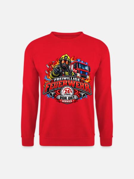 Vor Ort Feuerwehr - Unisex Pullover - Rot