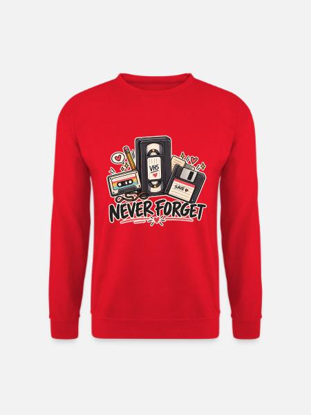 Vergiss niemals das 90er Retro-Vintage-T-Shirt - Unisex Pullover - Rot