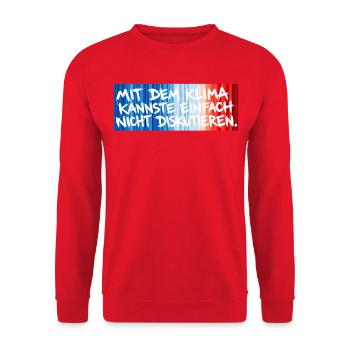 Klimastreifen - Unisex Pullover - Rot - Vorne - Alina (178cm) & Michal (187cm)