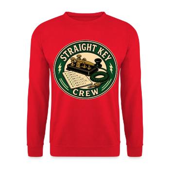 STRAIGHT KEY CREW - Unisex Pullover - Rot - Vorne - Alina (178cm) & Michal (187cm)