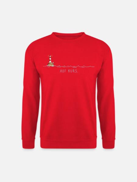 Auf Kurs Leuchtturm Maritim Meer Nordsee - Unisex Pullover - Rot