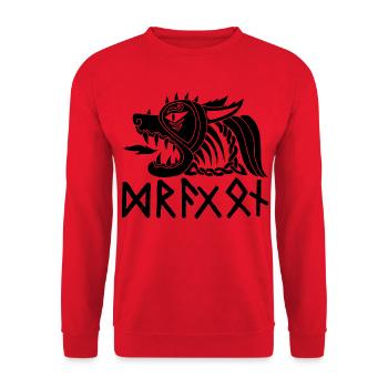 Der kleine Ärger des Waldes - Unisex Pullover - Rot - Vorne - Alina (178cm) & Michal (187cm)