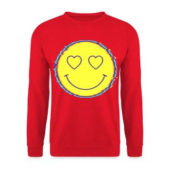 Psychedelisches Festival-Hippie-Pilz-Batik-Rave - Unisex Pullover - Rot - Vorne - Alina (178cm) & Michal (187cm)