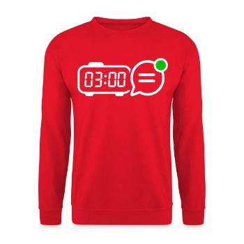 Digitaler Homeoffice Slack Spruch T-Shirt - Unisex Pullover - Rot - Vorne - Alina (178cm) & Michal (187cm)