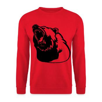 Das Erwachen des Schwarzbären - Unisex Pullover - Rot - Vorne - Alina (178cm) & Michal (187cm)