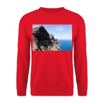 Gran Canaria Küste – Drachenschwanz Cola de Dragó - Unisex Pullover - Rot - Vorne - Alina (178cm) & Michal (187cm)