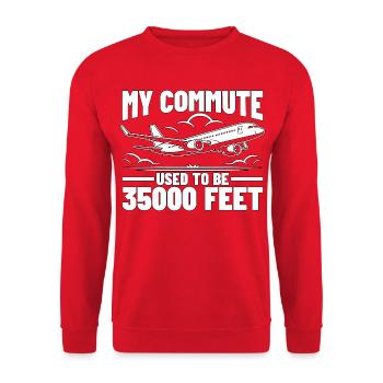 Retired Pilot My Commute Used To Be Aircraft Lover - Unisex Pullover - Rot - Vorne - Alina (178cm) & Michal (187cm)