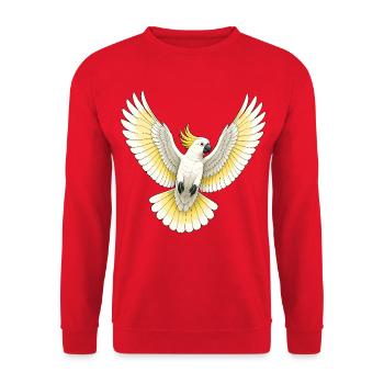 Kakadu Papagei - Unisex Pullover - Rot - Vorne - Alina (178cm) & Michal (187cm)
