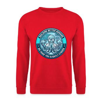 Lustiger biomedizinischer Ingenieur Oktopus Cyborg Bionics - Unisex Pullover - Rot - Vorne - Alina (178cm) & Michal (187cm)