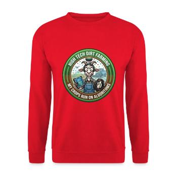 Lustige, kluge Ziege Hightech-Algorithmen-Meme - Unisex Pullover - Rot - Vorne - Alina (178cm) & Michal (187cm)