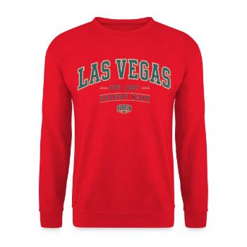 Las Vegas 1957 Vintage Varsity - Unisex Pullover - Rot - Vorne - Alina (178cm) & Michal (187cm)