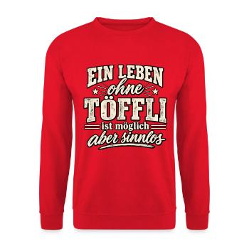 Ein Leben ohne Töffli ist möglich - aber Sinnlos - Unisex Pullover - Rot - Vorne - Alina (178cm) & Michal (187cm)