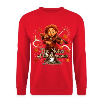 Vivaldi Music Gift – Die Noten der Jahreszeiten - Unisex Pullover - Rot - Vorne - Alina (178cm) & Michal (187cm)