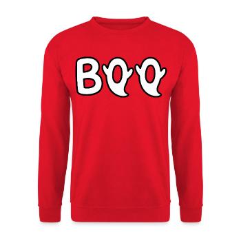 BOO Geister  - Unisex Pullover - Rot - Vorne - Alina (178cm) & Michal (187cm)