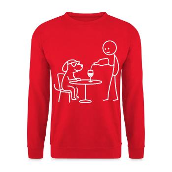 Weinliebhaber Lustiger Weinverkostungshumor - Unisex Pullover - Rot - Vorne - Alina (178cm) & Michal (187cm)