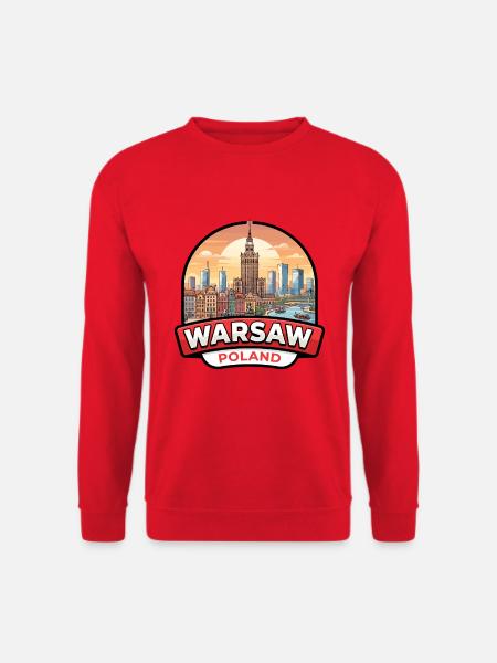 Warschauer Polen Reiseabzeichen Kulturpalast Geschenk - Unisex Pullover - Rot