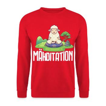 Gestochen Schaf Unschaf Fotografen Wortwitz - Unisex Pullover - Rot - Vorne - Alina (178cm) & Michal (187cm)