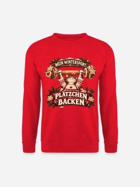 Plätzchen-Workout - Unisex Pullover - Rot