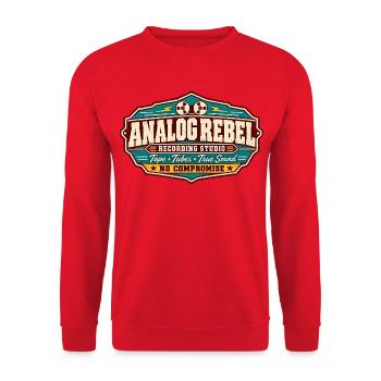 ROCK STAMP GESELLSCHAFT | Analog Rebel - Unisex Pullover - Rot - Vorne - Alina (178cm) & Michal (187cm)