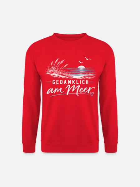 Gedanklich am Meer - Unisex Pullover - Rot