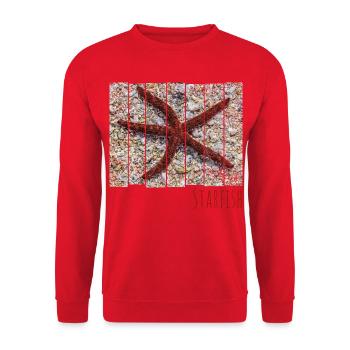 Seestern im Meer am Strand Vintage Urlaub Souvenir - Unisex Pullover - Rot - Vorne - Alina (178cm) & Michal (187cm)
