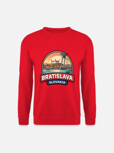 Bratislava-Slowakei Reiseabzeichen UFO-Brückengeschenk - Unisex Pullover - Rot