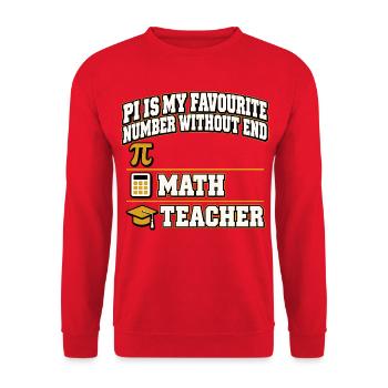 Pi Is My Favourite Number Without End Mathelehrer - Unisex Pullover - Rot - Vorne - Alina (178cm) & Michal (187cm)