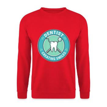 Zahnarzt erstellt Smiles Zahnmedizinische Werkzeuge Badge-Geschenk - Unisex Pullover - Rot - Vorne - Alina (178cm) & Michal (187cm)