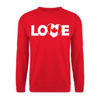 Liebe Kanada Herz mit Ahornblatt - Unisex Pullover - Rot - Vorne - Alina (178cm) & Michal (187cm)
