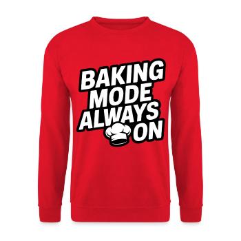 Backmodus Immer An Kochhut Design - Unisex Pullover - Rot - Vorne - Alina (178cm) & Michal (187cm)