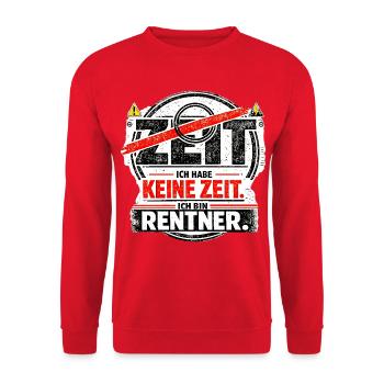 Ich habe keine Zeit. Ich bin Rentner. - Unisex Pullover - Rot - Vorne - Alina (178cm) & Michal (187cm)